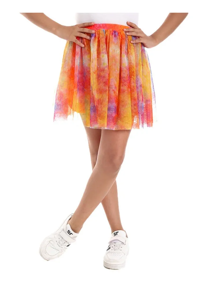 Kids Tie&Die Orange Mini Tulle Tutu Skirt