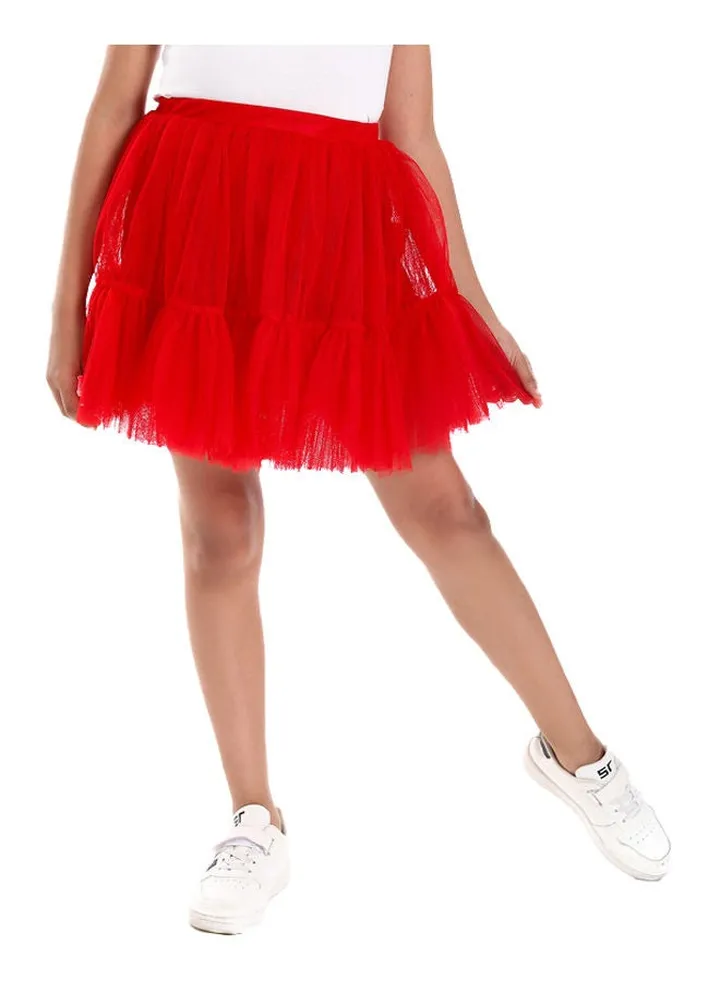 Kids Red Puffed Tutu Skirt