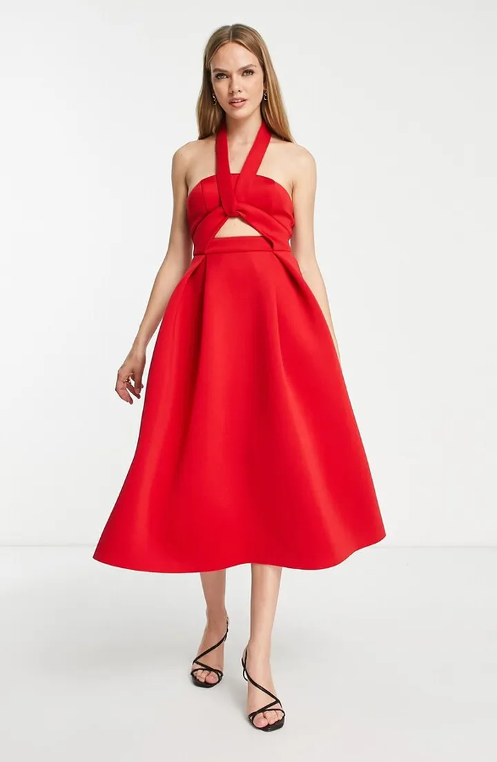 Cutout Halter Neck Cocktail Dress