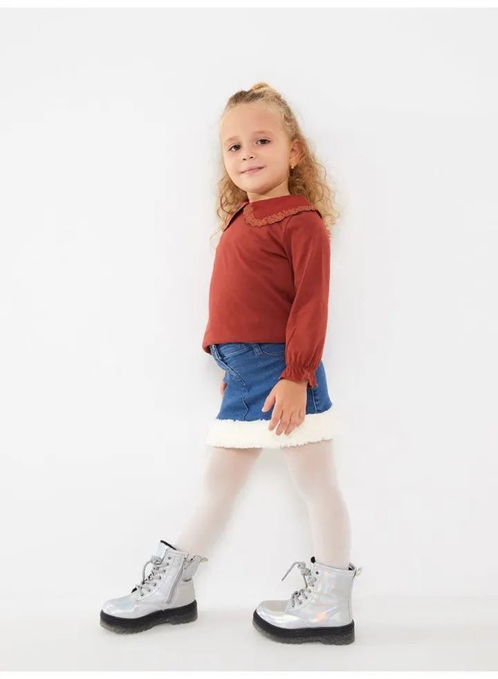 Basic Baby Girl Jean Skirt and Pantyhose 2 Pack