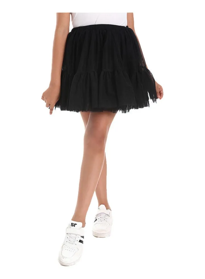 Kids Black Puffed Tutu Skirt