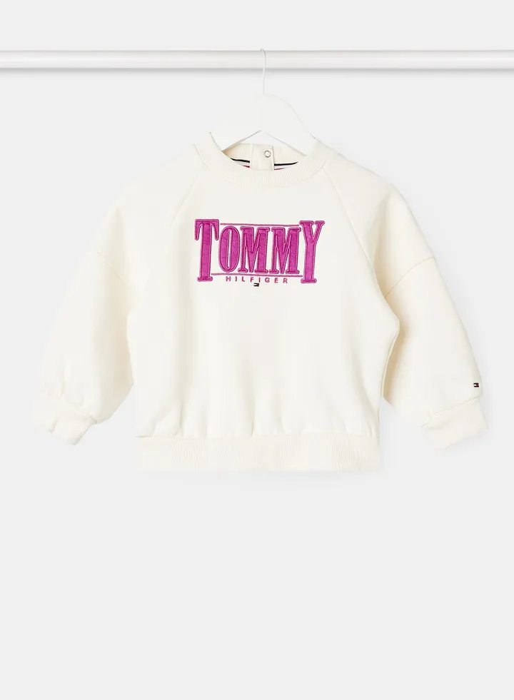 Girls Sateen Logo Fleece Sweatshirt