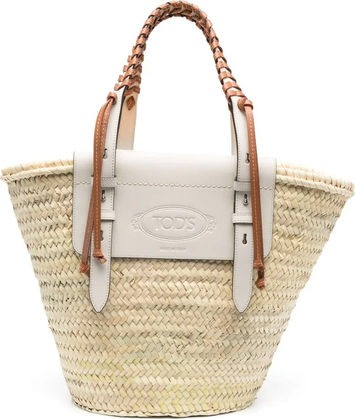 Logo-Stamp Woven Tote