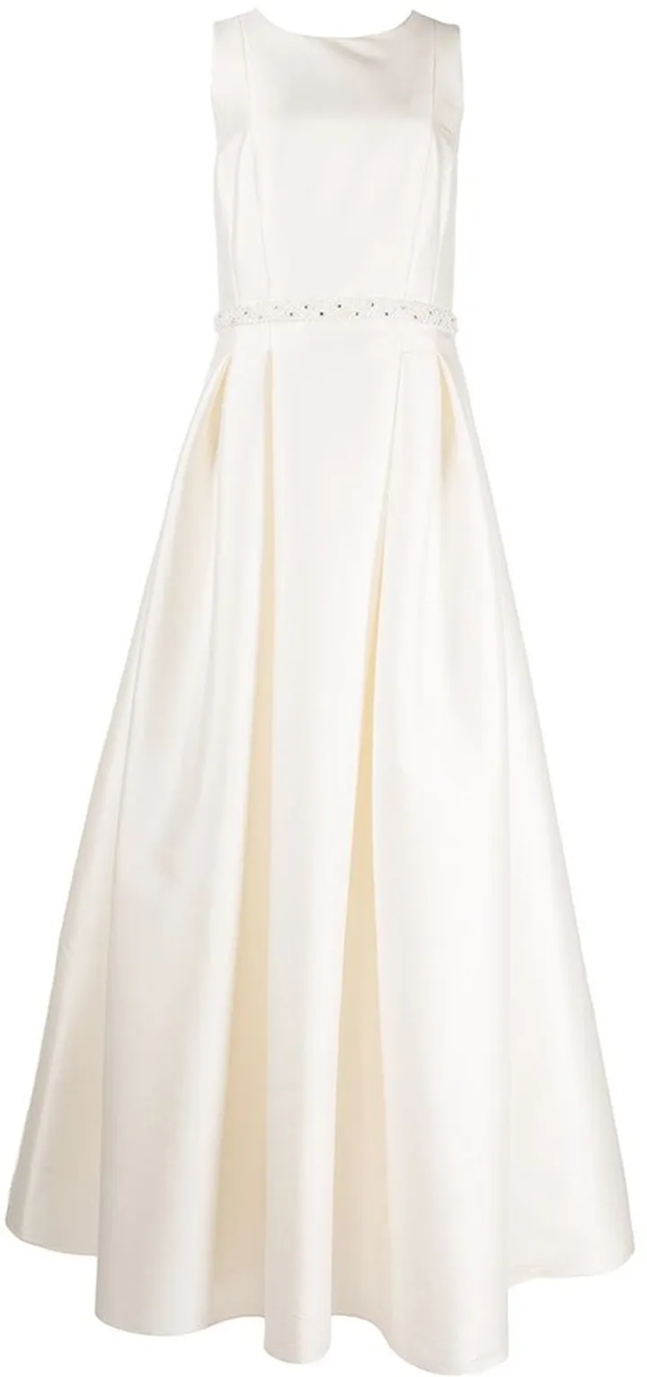 Kathryn flared pleated gown