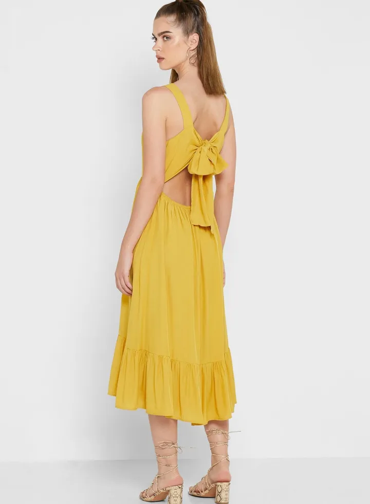 Ruffle Hem Midi Dress