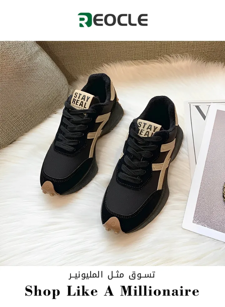 Autumn New Women's Sports Shoes Dad Shoes Thick-Soled Casual Dad Shoes Student Leather Forrest Gump Shoes Sports Shoes