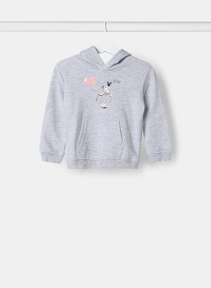Baby Girls Hoodie Grey Melange