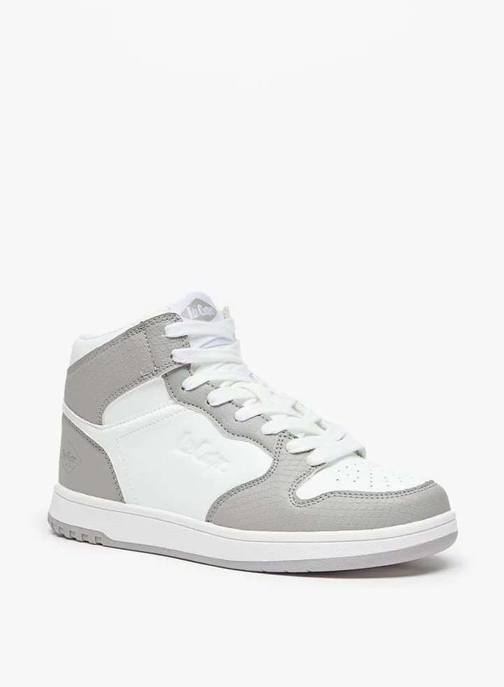 Womens Colourblock Lace-Up High Cut Casual Sneakers