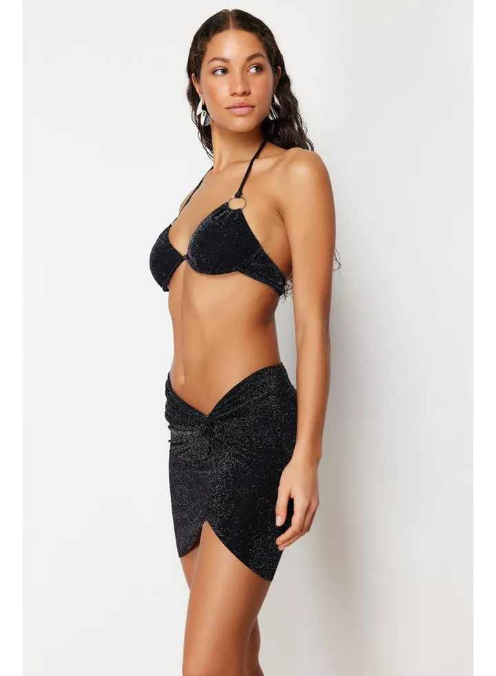 Black Mini Glitter Knitted Pareo TBESS24PR00005