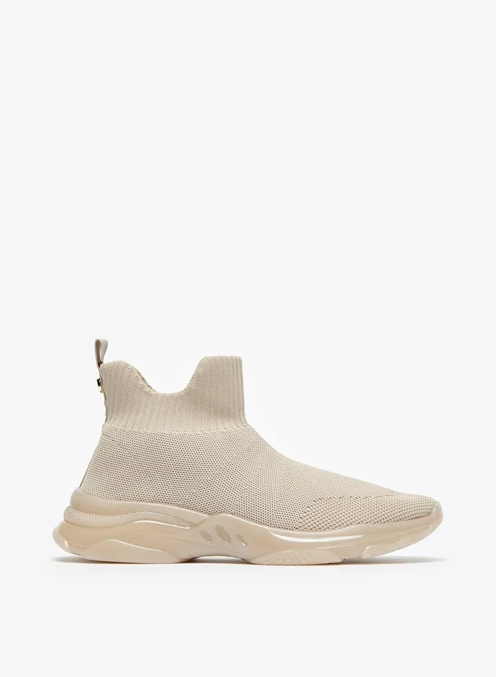 Womens Solid Slip-On High Top Casual Sneakers