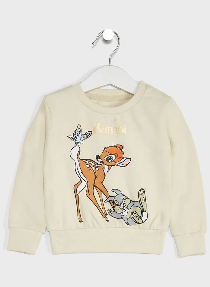 Infant Bambi Long Sleeves Sweatshirt Beige