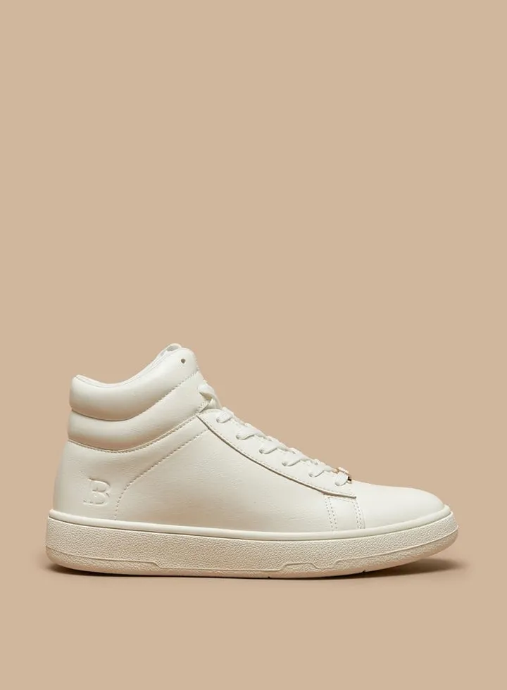 Women's Quilted Lace-Up High Top Casual Shoes Sneakers