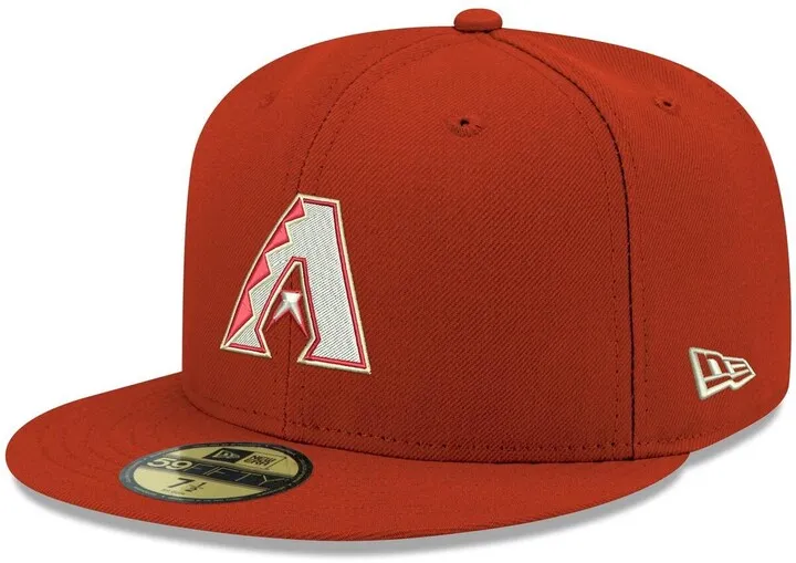 Men's Red Arizona Diamondbacks Logo White 59Fifty Fitted Hat