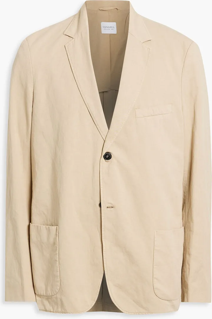 Cotton and linen-blend twill blazer