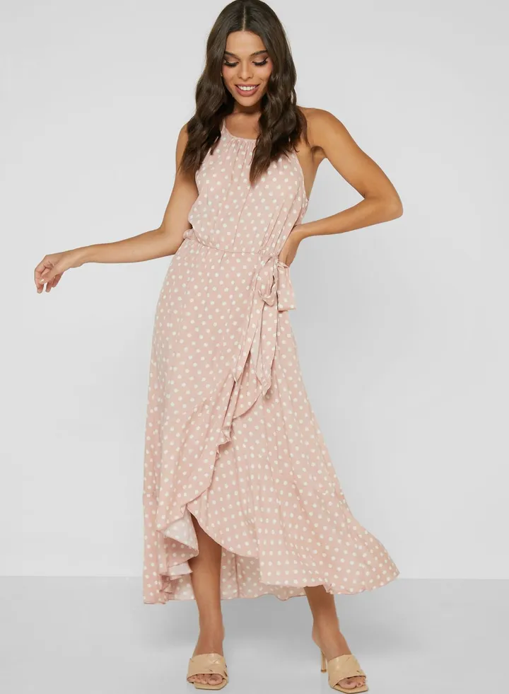 Printed Dress With Tie Up