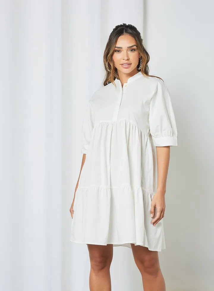 Tiered Mini Dress Snow White