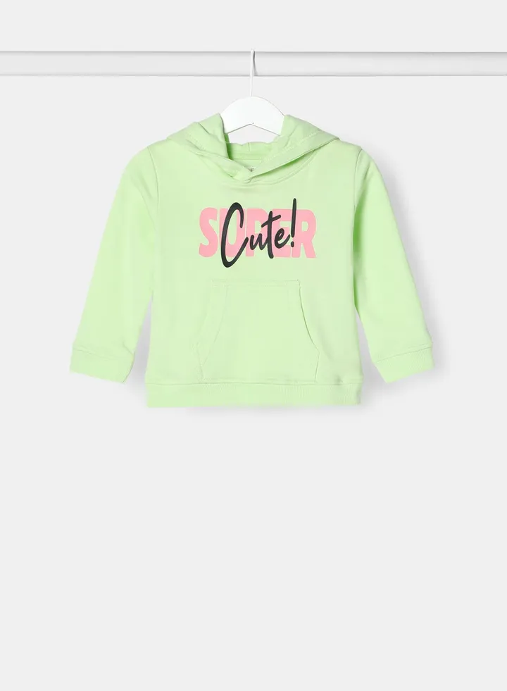 Casual Long Sleeve Hoodie Green