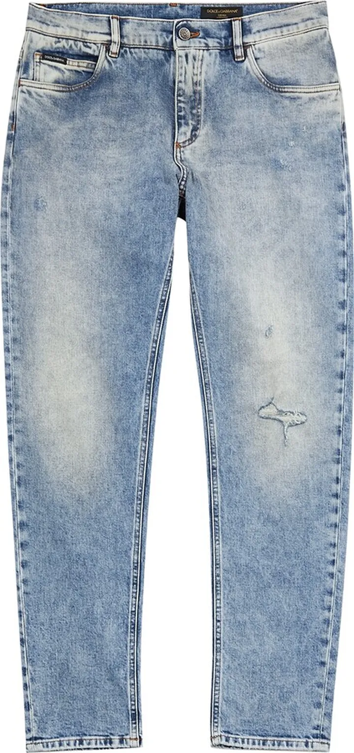 Dolce & Gabbana Distressed Slim-leg Jeans