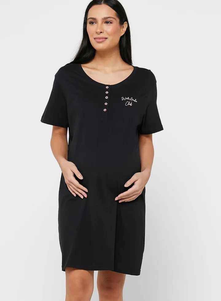 Crew Neck Sleep T-Shirt Dress