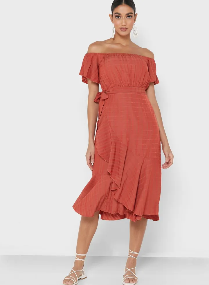 Bardot Ruffled Edge Dress