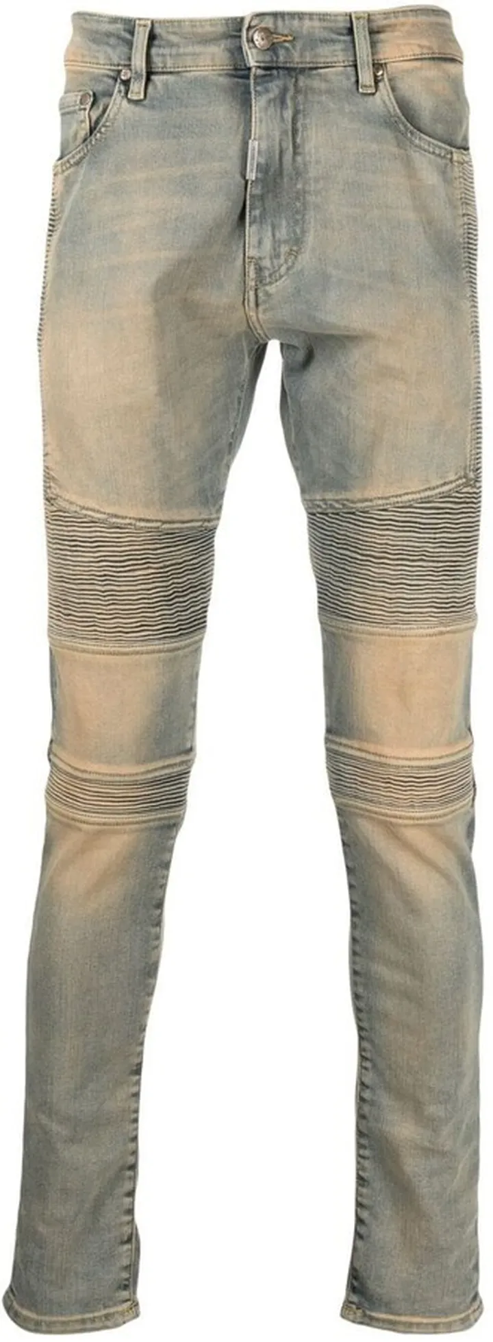 Distressed-Finish Denim Jeans