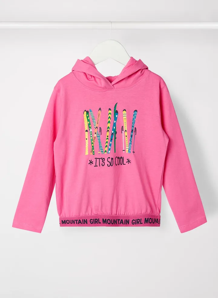 Kids/Teen Graphic Hoodie Pink