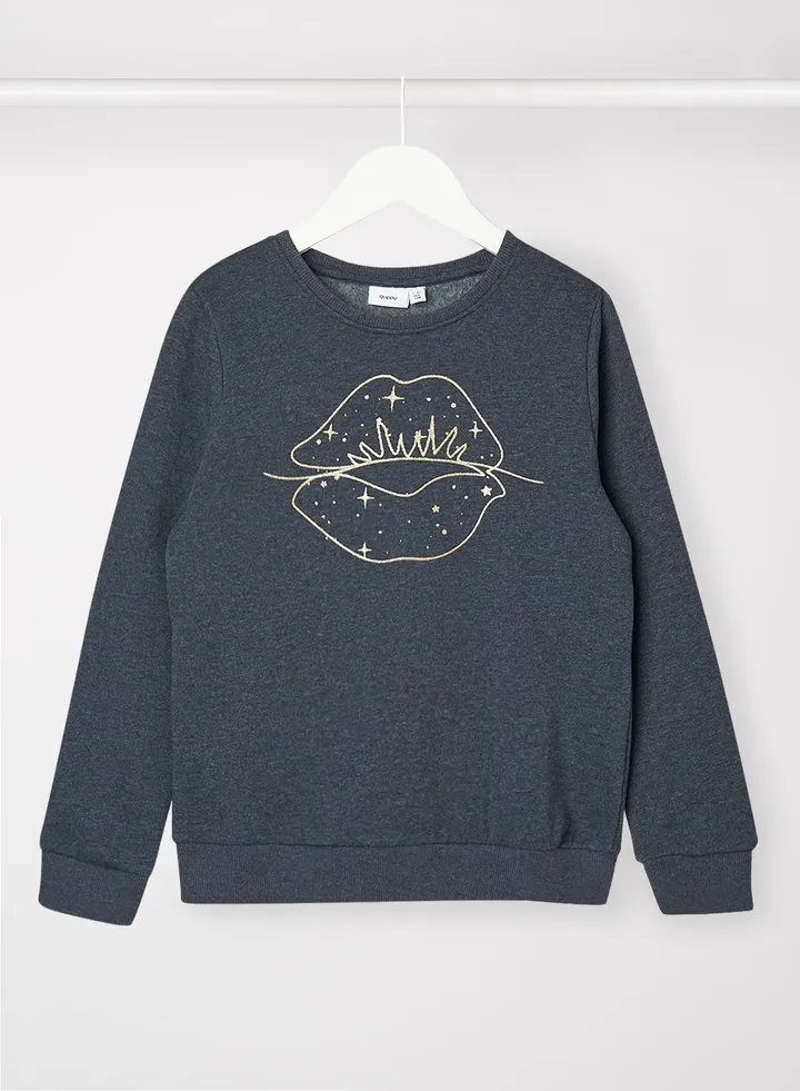 Teen Graphic Print Sweatshirt Blue