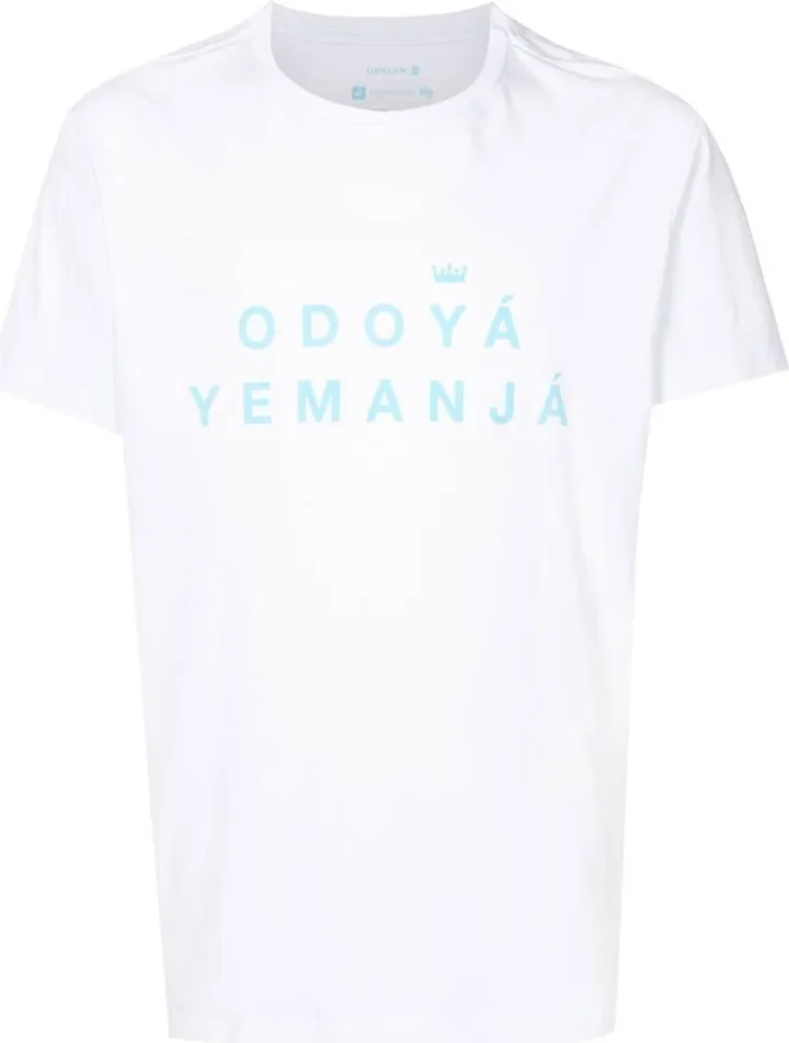 slogan-print short-sleeve T-shirt