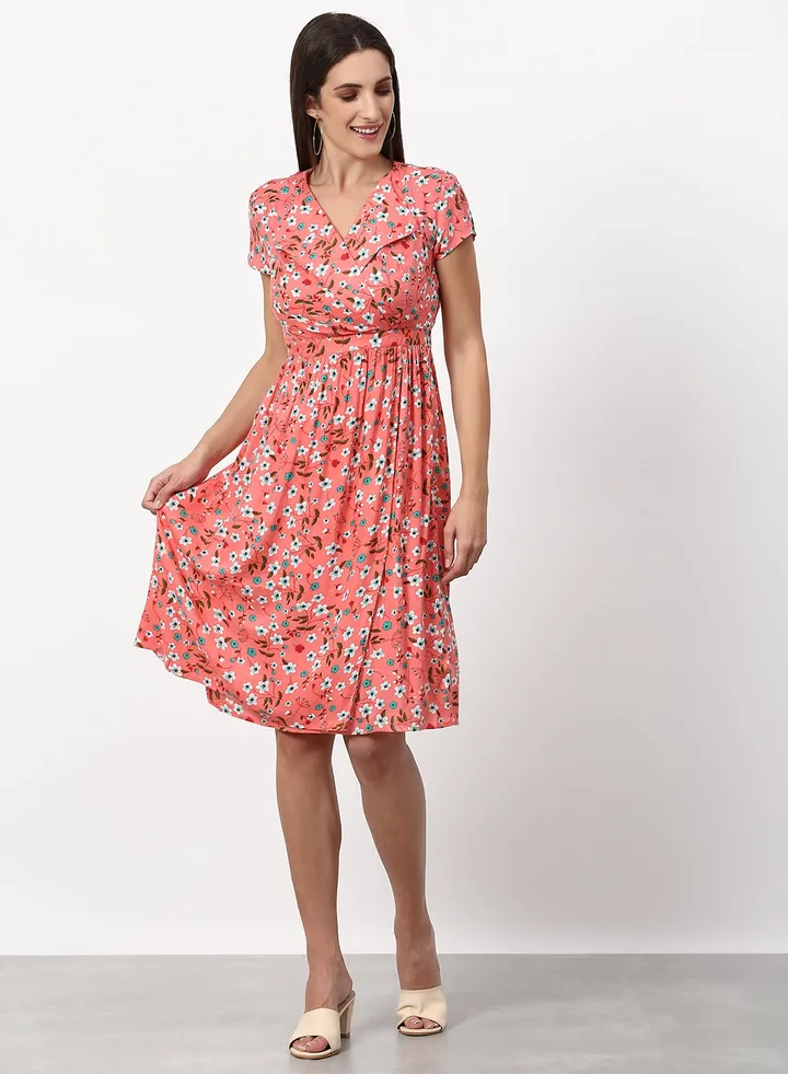 Loose Fit Casual Dress Pink