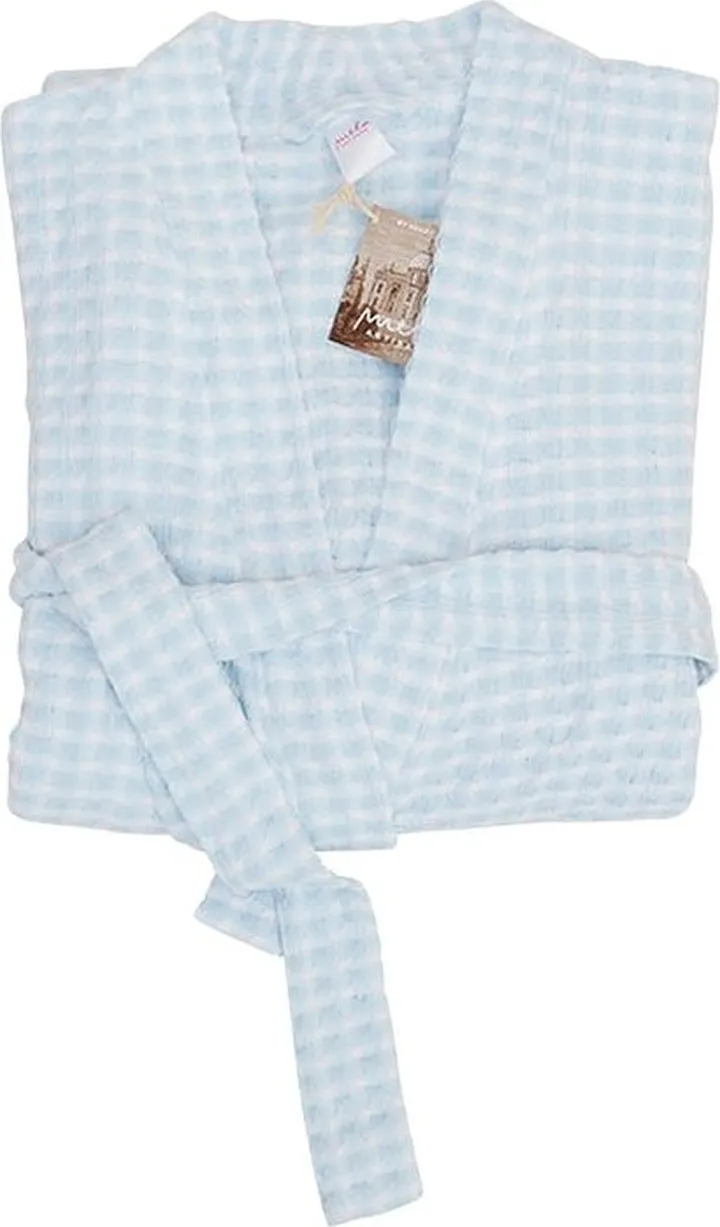 Mela Artisans Au Natural Organic Cotton Bath Robe - Blue