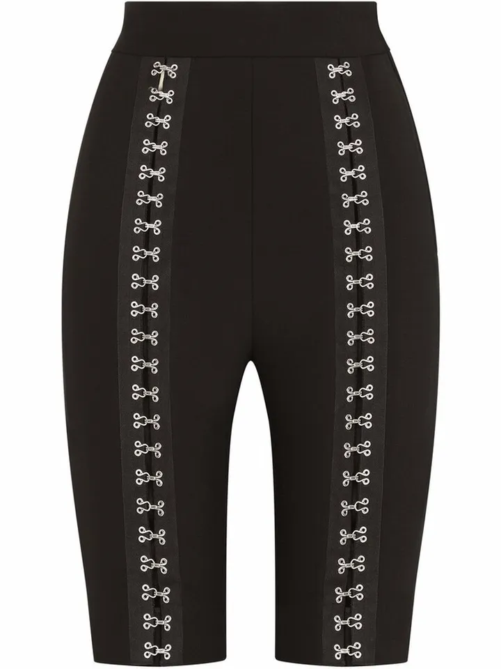 Hook-And-Eye Fastening Detail Shorts