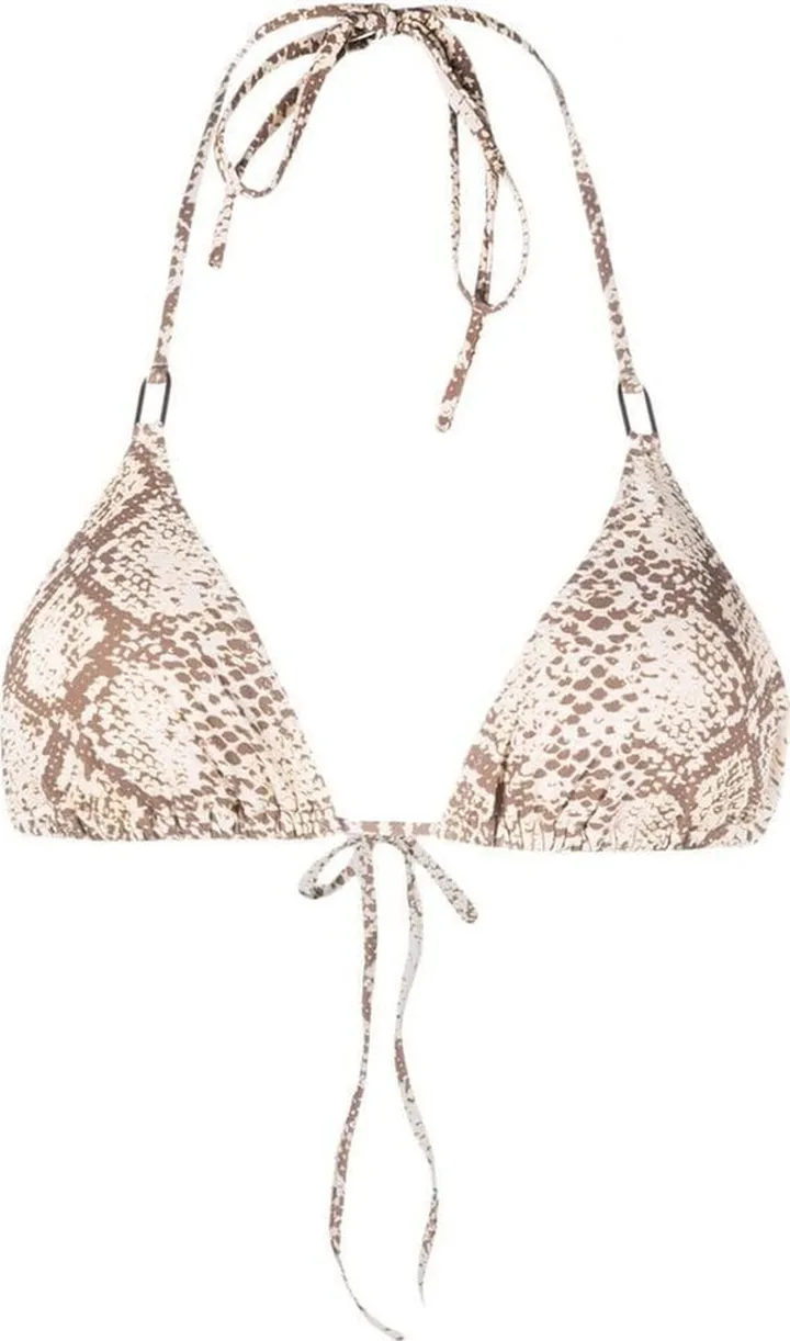 Cancun snakeskin-print bikini top