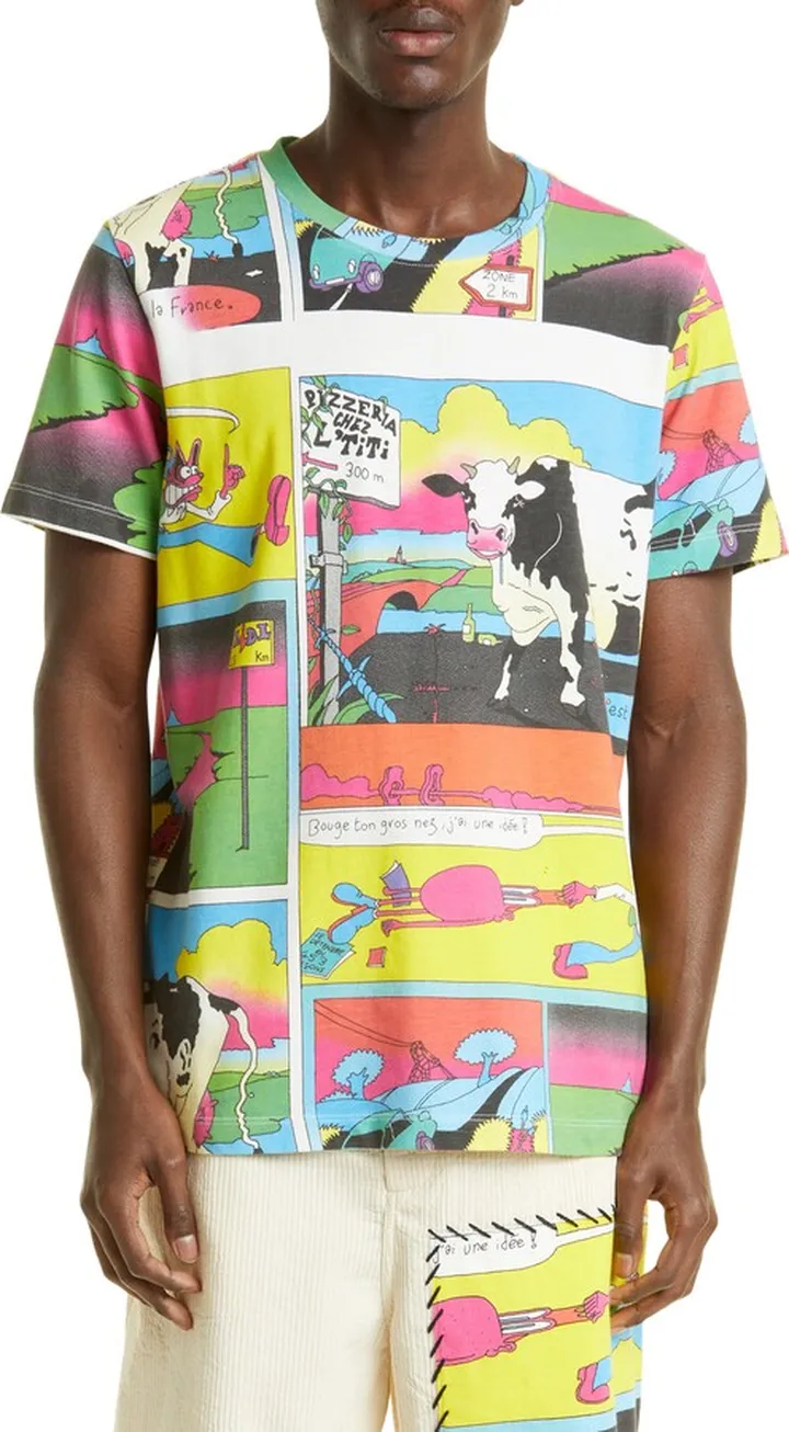 Baptiste Comic Print Cotton & Cashmere Graphic T-Shirt