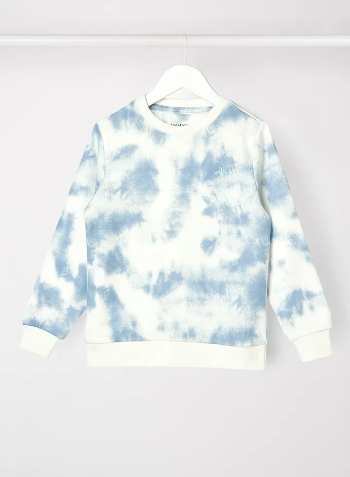 Girls Casual Sweatshirt Tie-Dye Blue Tie-Dye