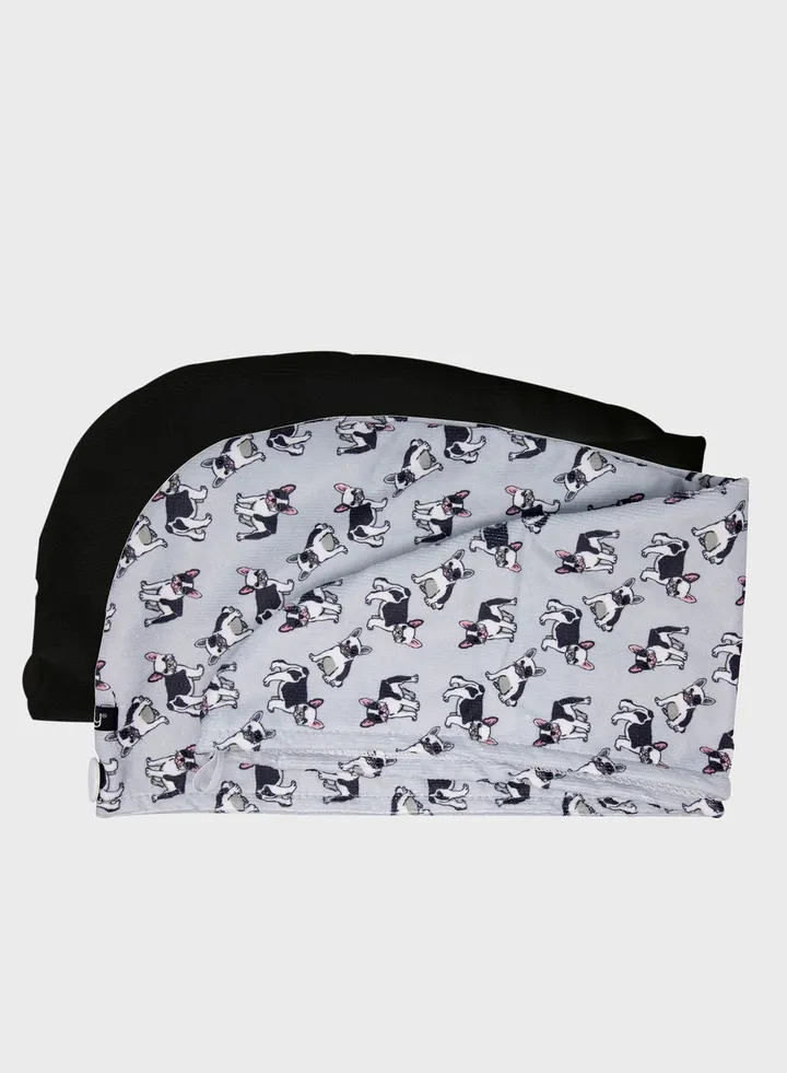 Studio Dry Hair Drying Turban Set - Frenchie Grey