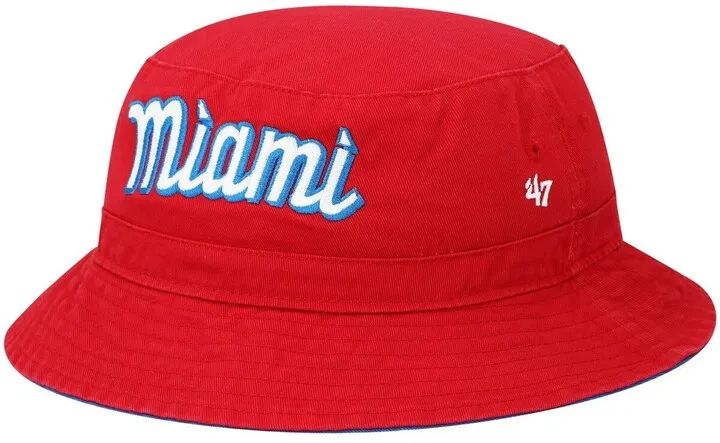 Men's '47 Red Miami Marlins 2022 City Connect Bucket Hat