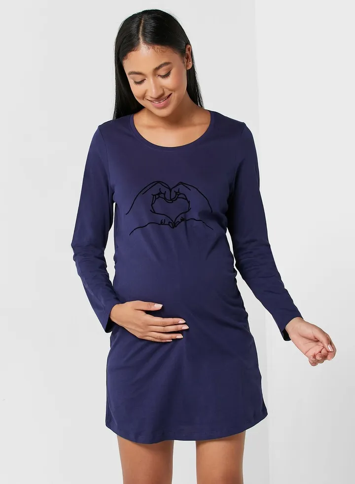 Crew Neck Graphic Dress
