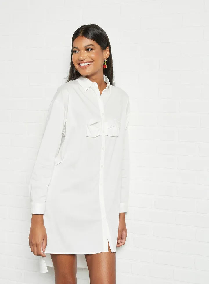 Casual Shirt Dress White