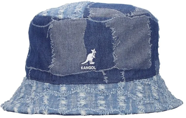 Patchwork cotton denim bucket hat