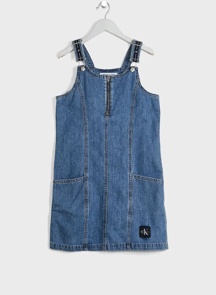 Kids Aline Dungaree Denim Dress