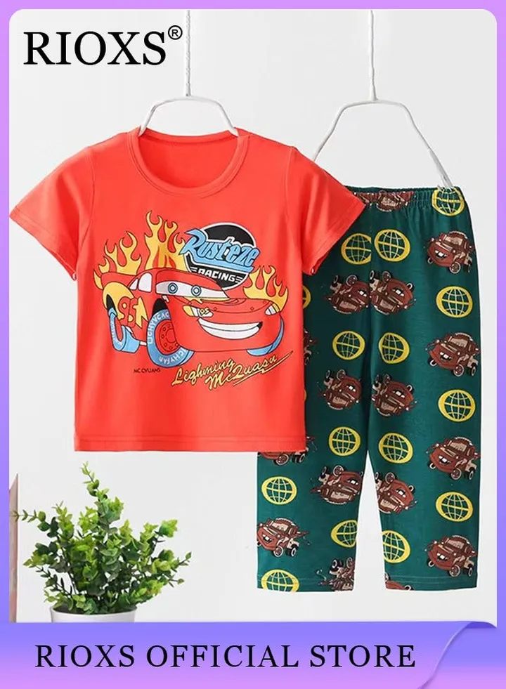 Toddler Baby Boys Top and Short Sets Kids Short Sleeve Shirt Short Suits Cotton Outfits Summer Playwear
