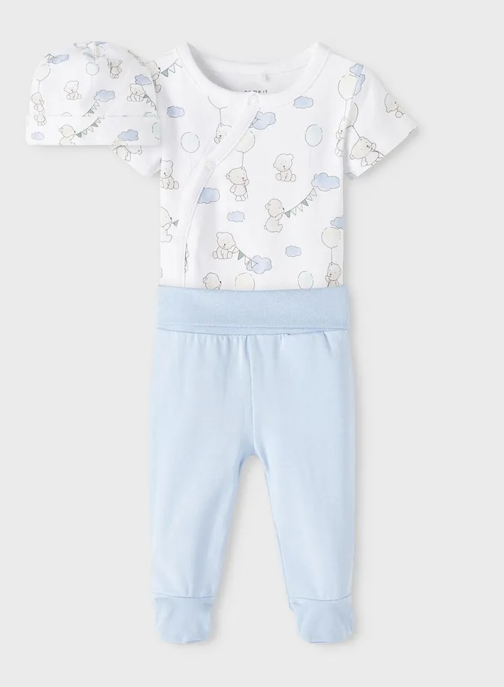 Infant 3 Piece Printed Gift Set