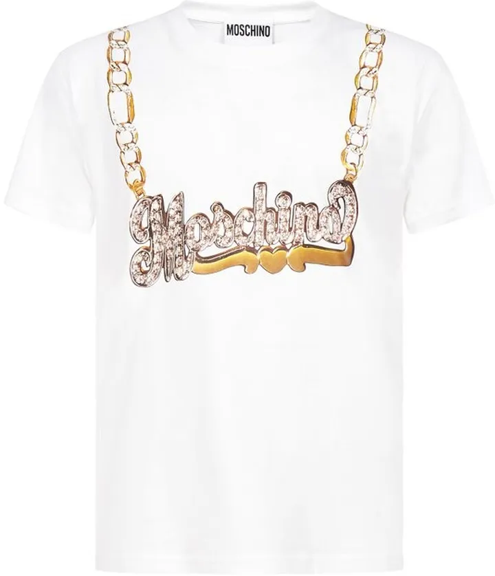 Moschino Logo Chain Printed Crewneck T-Shirt