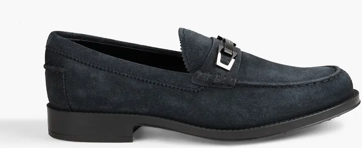 Embellished suede loafers