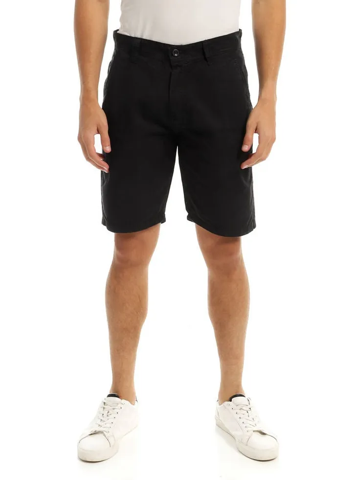 Solid Casual Black Casual Short