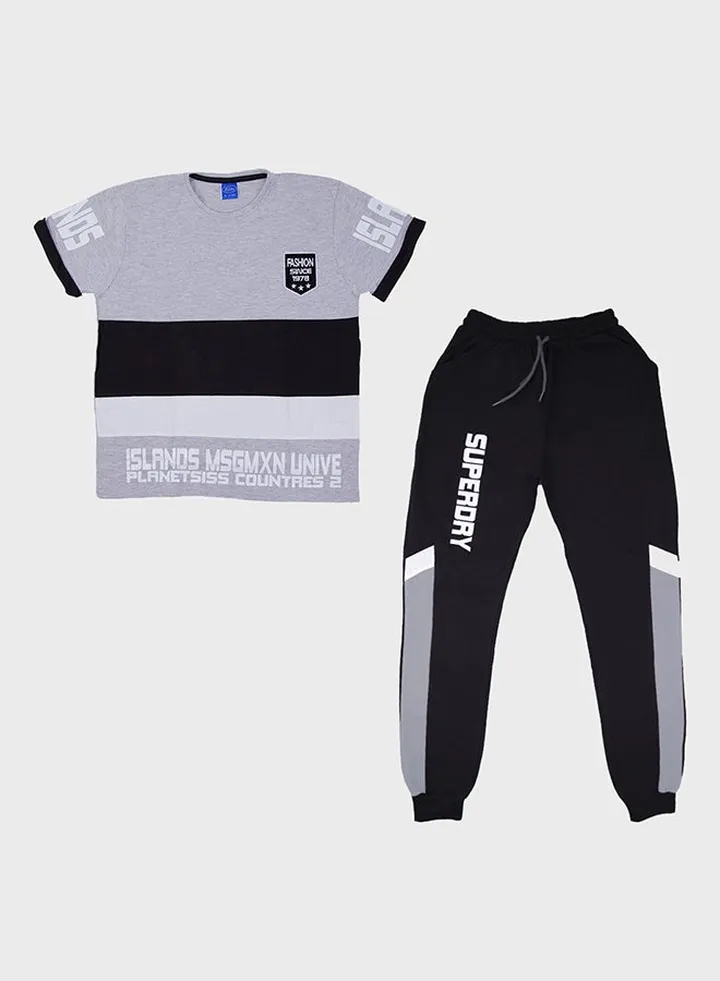 2-Piece T-Shirt And Pants Set Multicolour