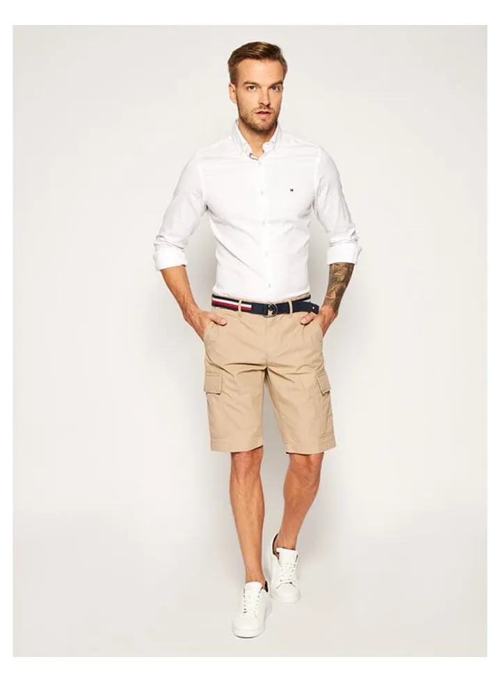 Lightweight Twill Cargo Shorts Beige