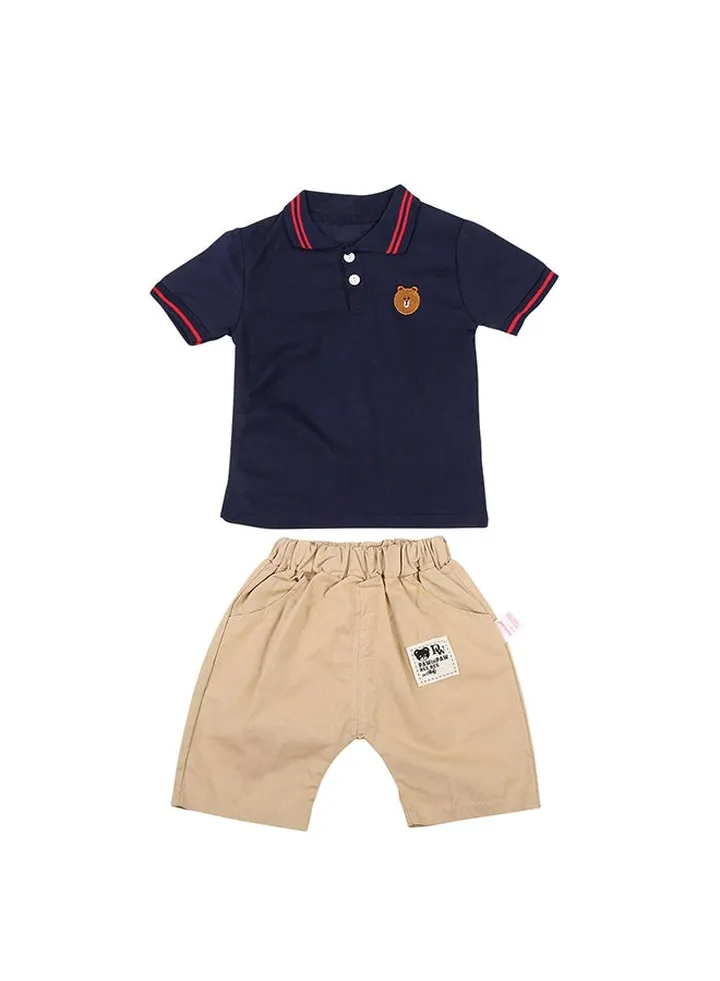 2-Piece T-Shirt And Shorts Sets Navy/Beige
