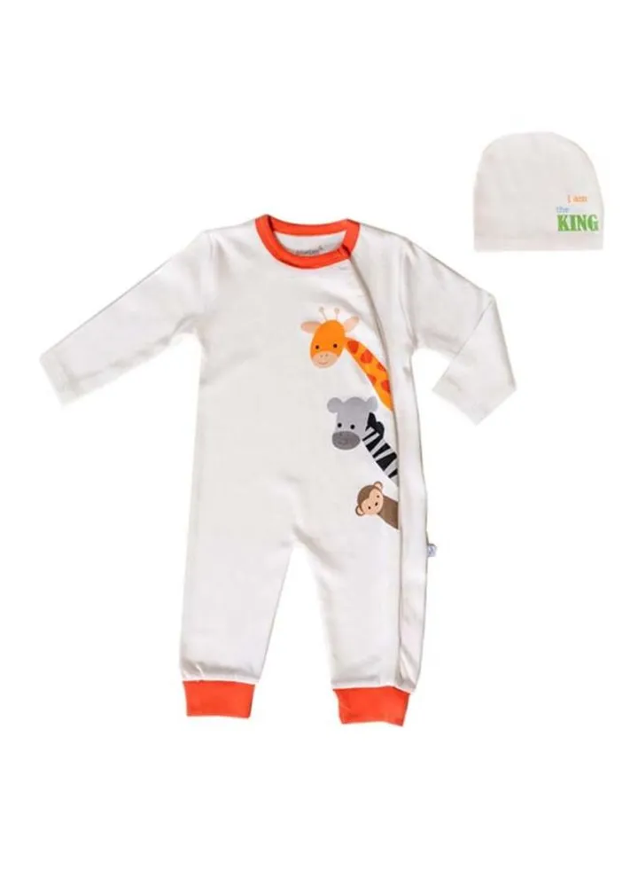 2-Piece Set White/Orange
