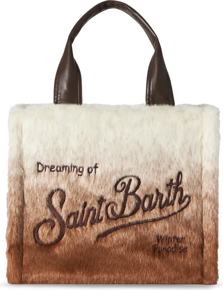 Brown Gradient Furry Handbag